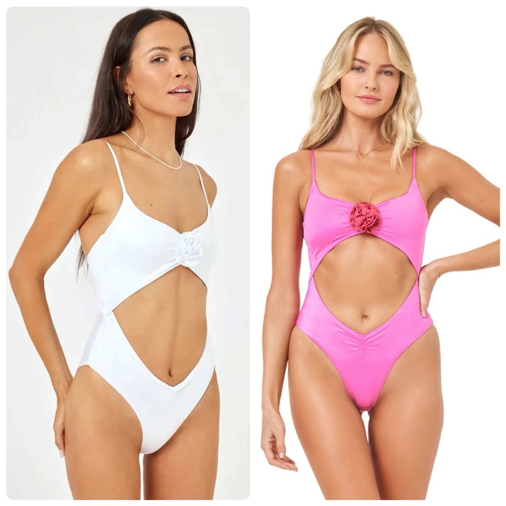 l*space White Cutout One-Piece Bridal Swimsuit - Picture 15 of 16